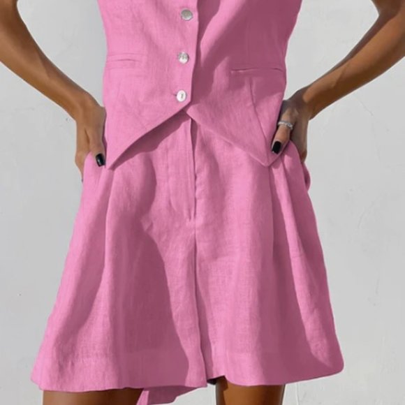 Brand New Linen Short Set - Picture 3 of 6